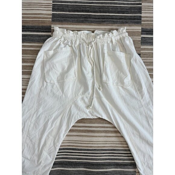 Free People Runyon Oversized Solid Harem Pants Paperbag Waist Cream Size XS - Picture 5 of 14